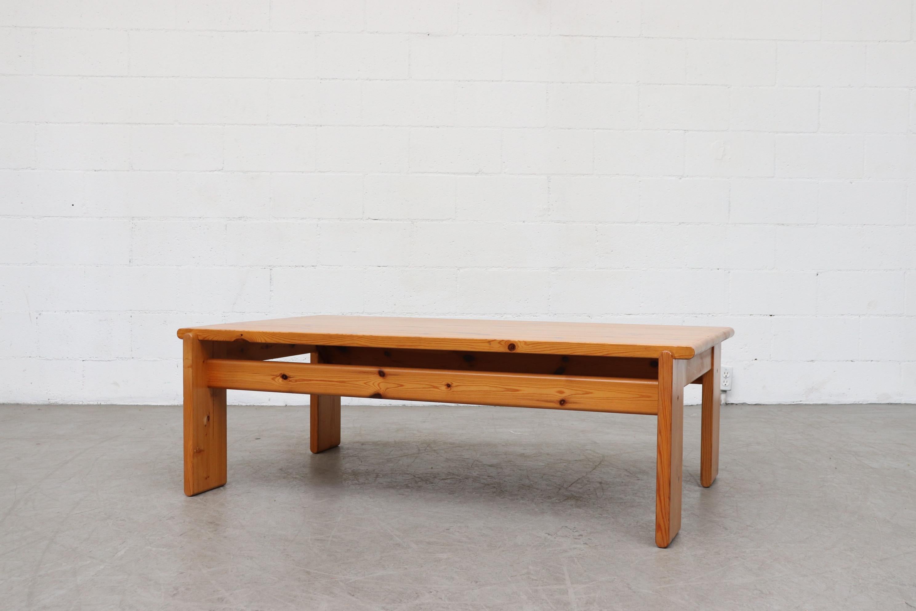 Handsome Yngve Ekström pine coffee table. Lightly refinished. In good original condition with minimal signs of wear. Matching sofas available (LU922413509852 + LU922413509752) and listed separately.