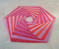 Handtufted Round Pink & Purple 3D-Rug, Swirl - Swedish Artist Annika Johansson