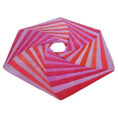 Handtufted Round Pink & Purple 3D-Rug, Swirl - Swedish Artist Annika Johansson