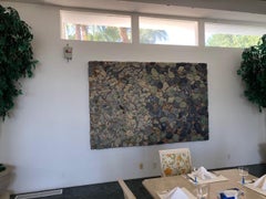 Handtufted Wool Blue Sculpture 'Rocks at Ise' Rug