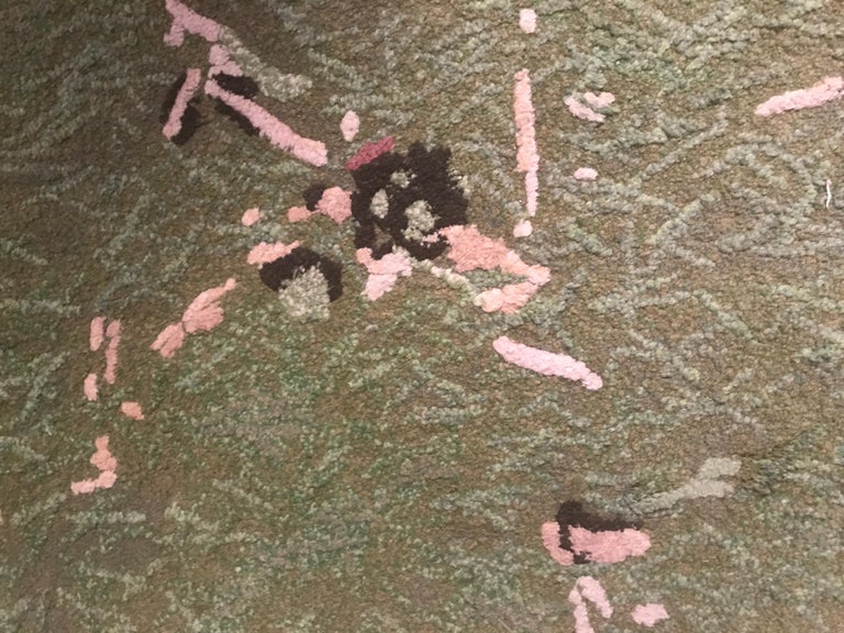 Handtufted Wool Green Sculpture 'Moss' Rug For Sale at 1stDibs