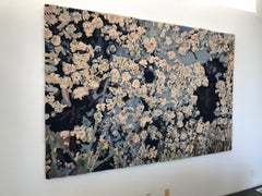 Handtufted Wool Pink and Blue Sculpture 'Spring Blossom' Rug