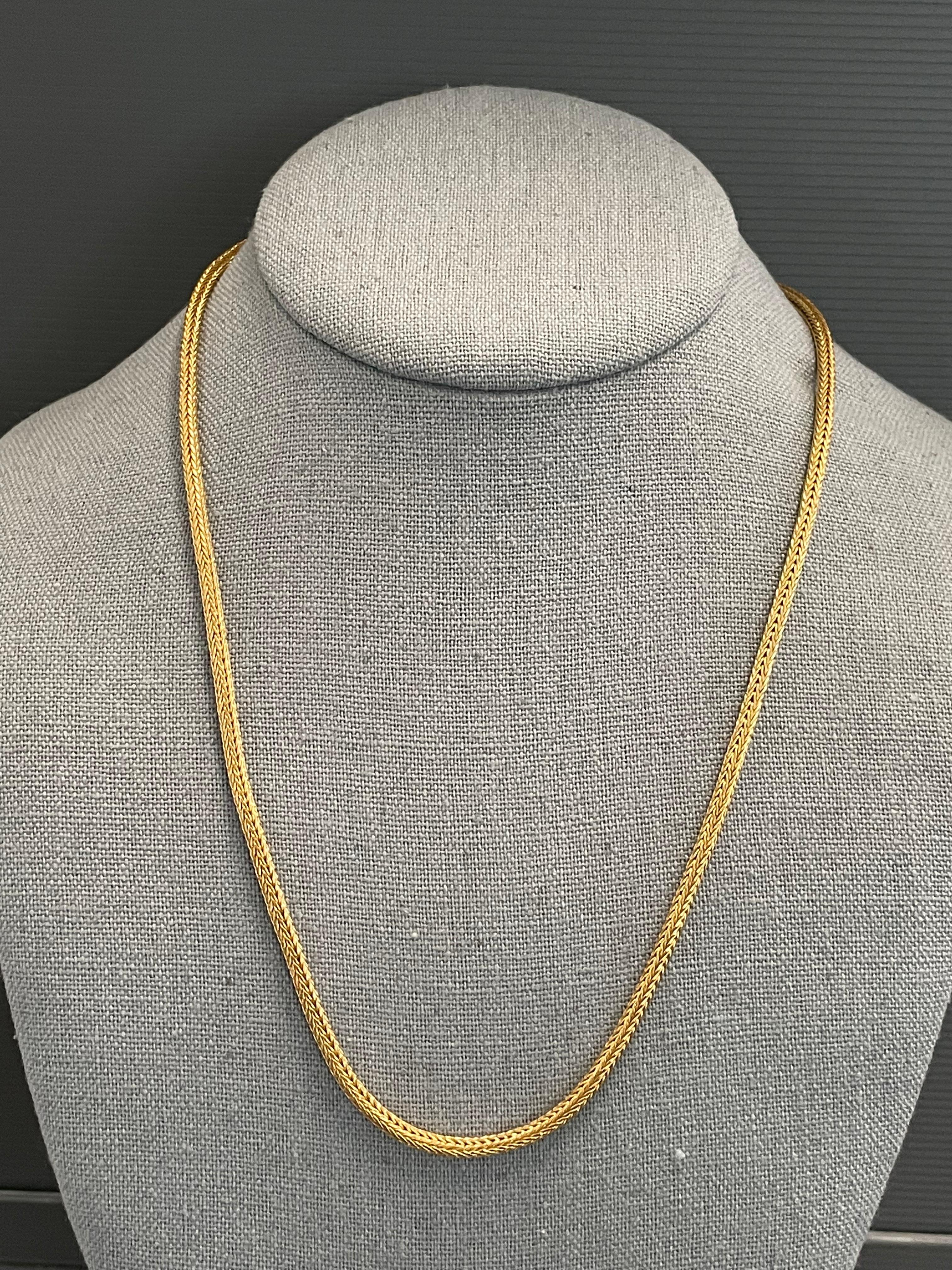 Handwoven 20 inch 22K Gold Snake Chain 