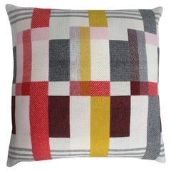 Handwoven Bauhaus Merino Wool Large Cushion Pillow