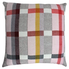 Handwoven Bauhaus Check Merino Wool Large Cushion Pillow