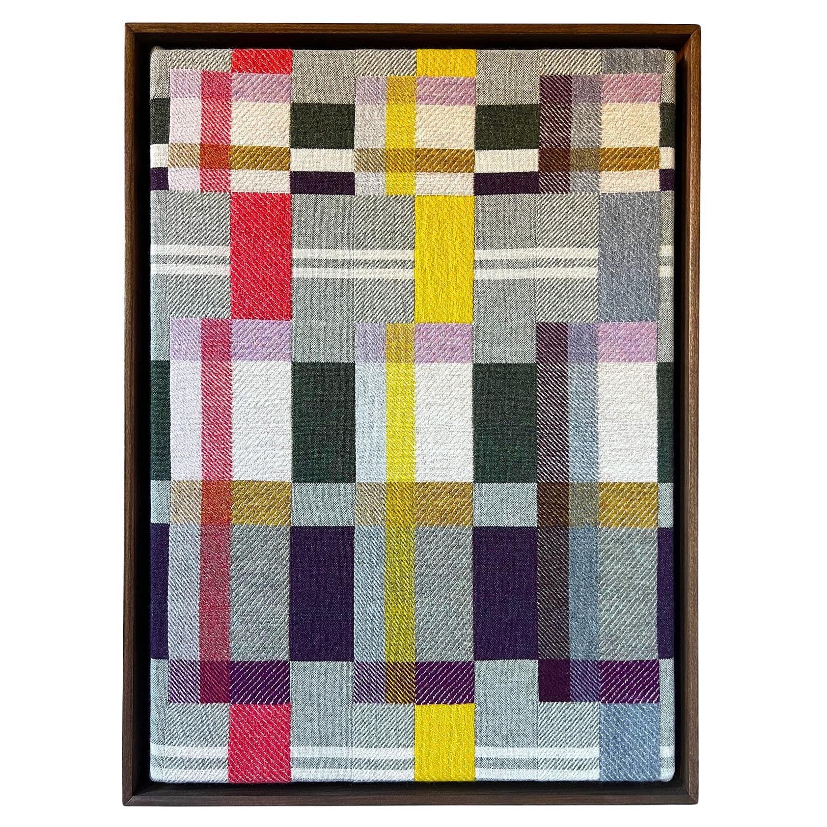 Handwoven Wool Colour Block Wood-Framed Artwork