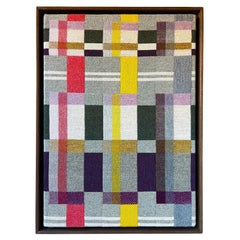 Handwoven Wool Colour Block Wood-Framed Artwork