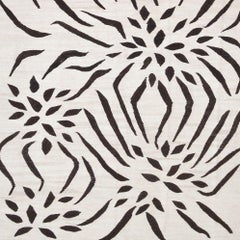 Handwoven Anatolian Kilim Rug - Black and White Abstract Floral Design, Wool