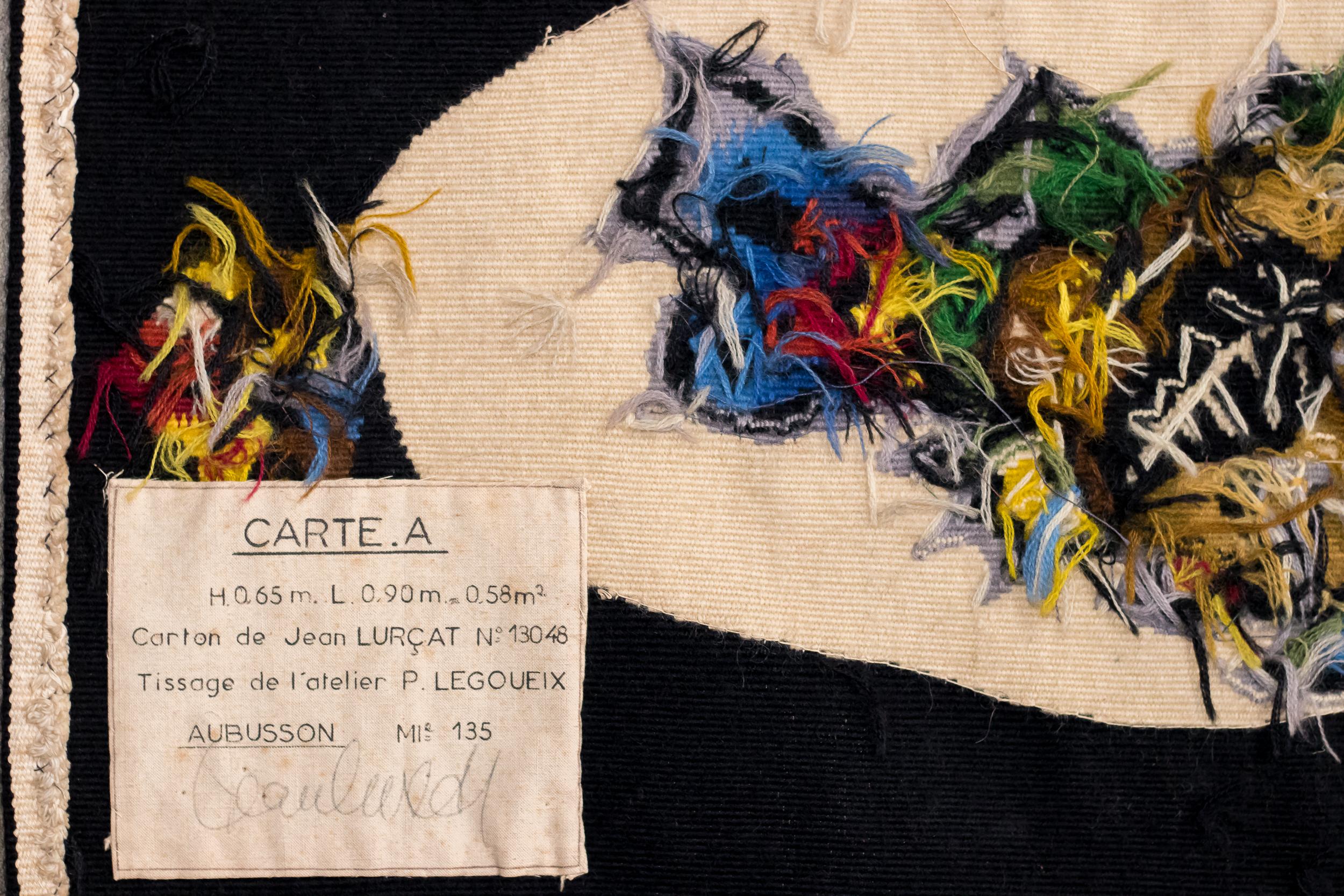 Tapiz de Aubusson tejido a mano y firmado por Jean Lurcat Francés en venta