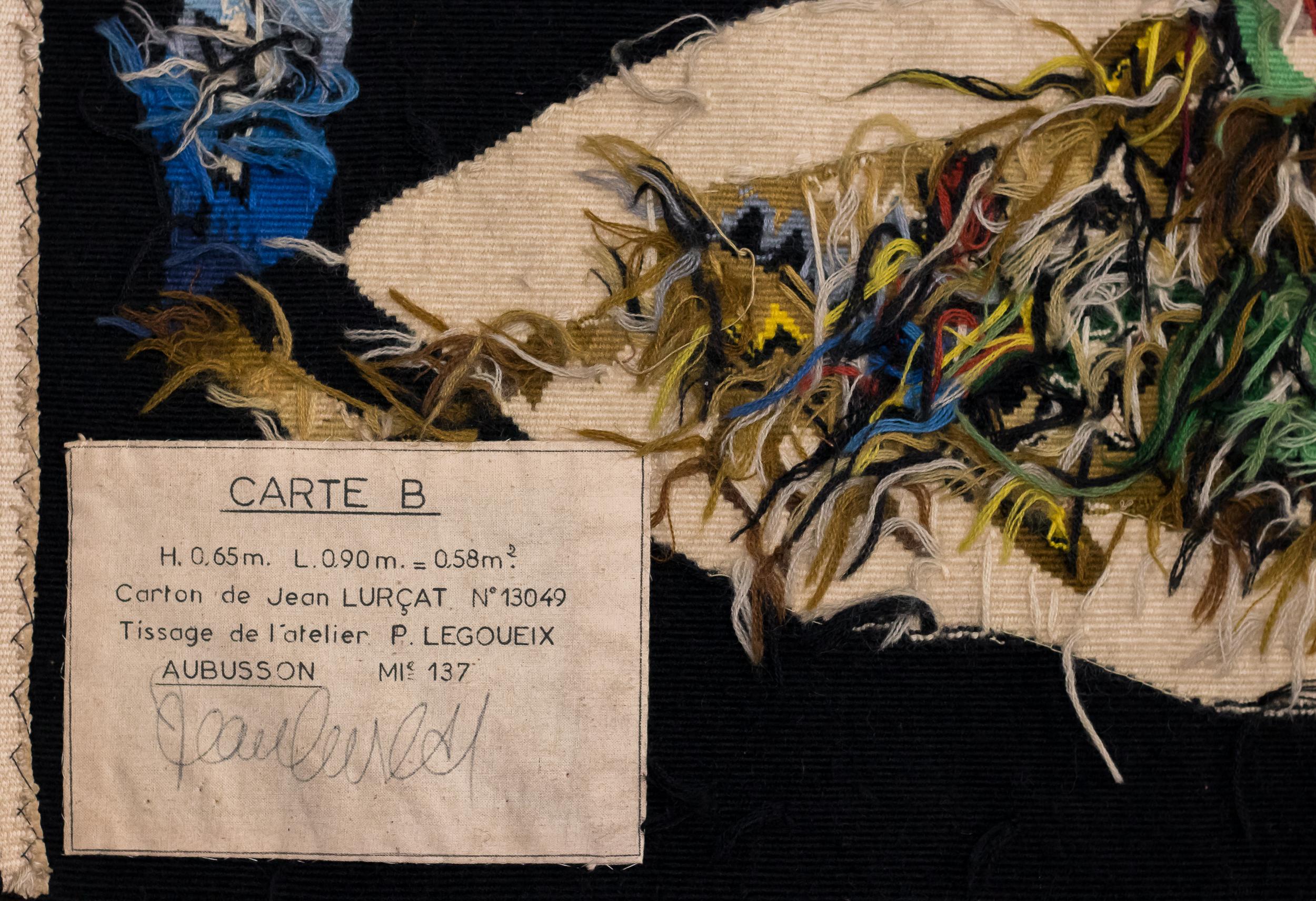 Tapiz de Aubusson tejido a mano y firmado por Jean Lurcat Francés en venta