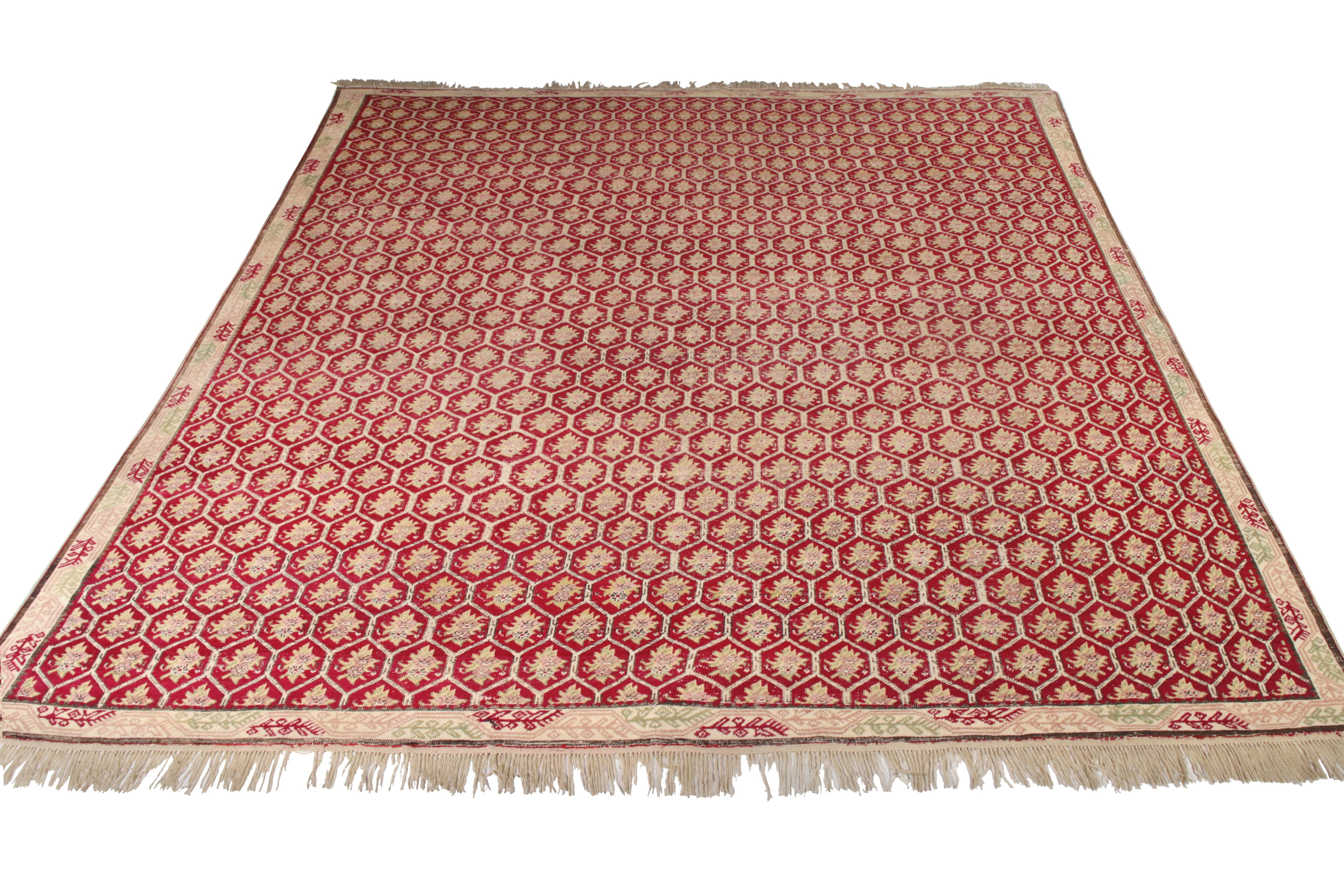 Other Handwoven Antique Anatolian Kilim Rug in Red All Over Pattern