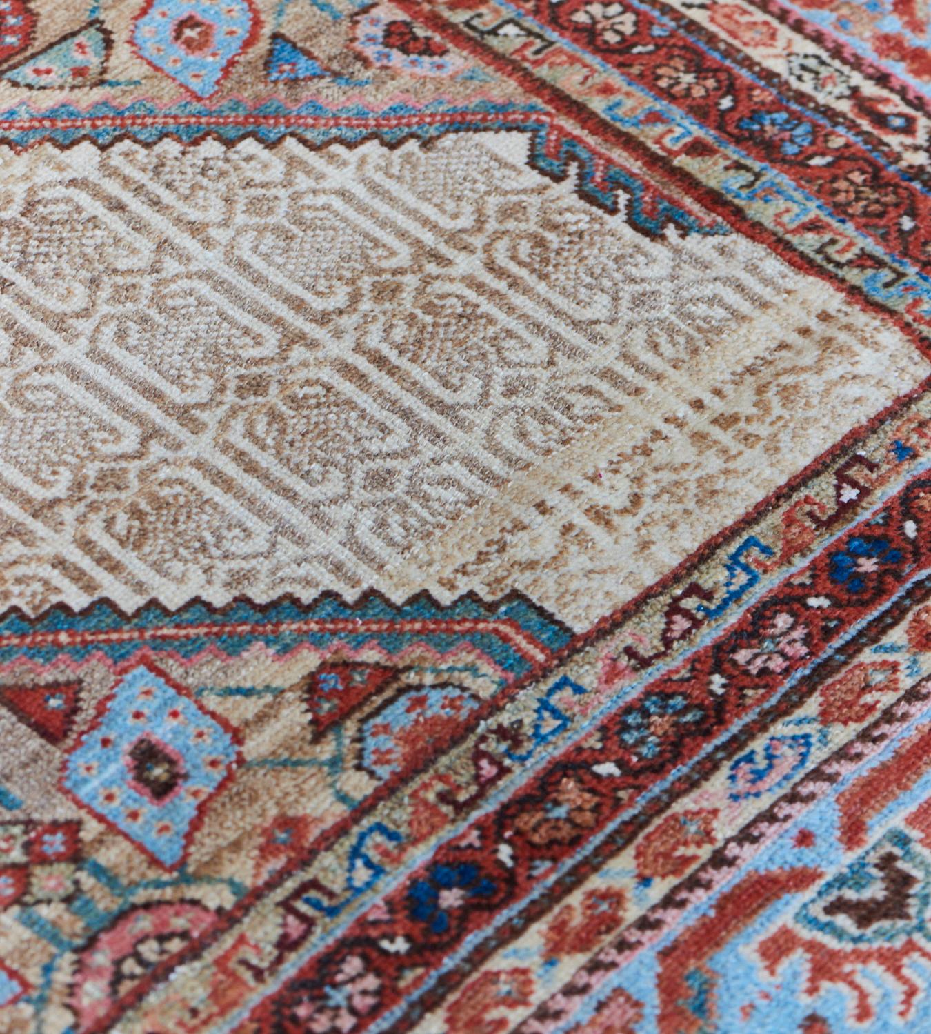 Wool Handwoven Antique Circa 1890 Persian Serab Rug For Sale
