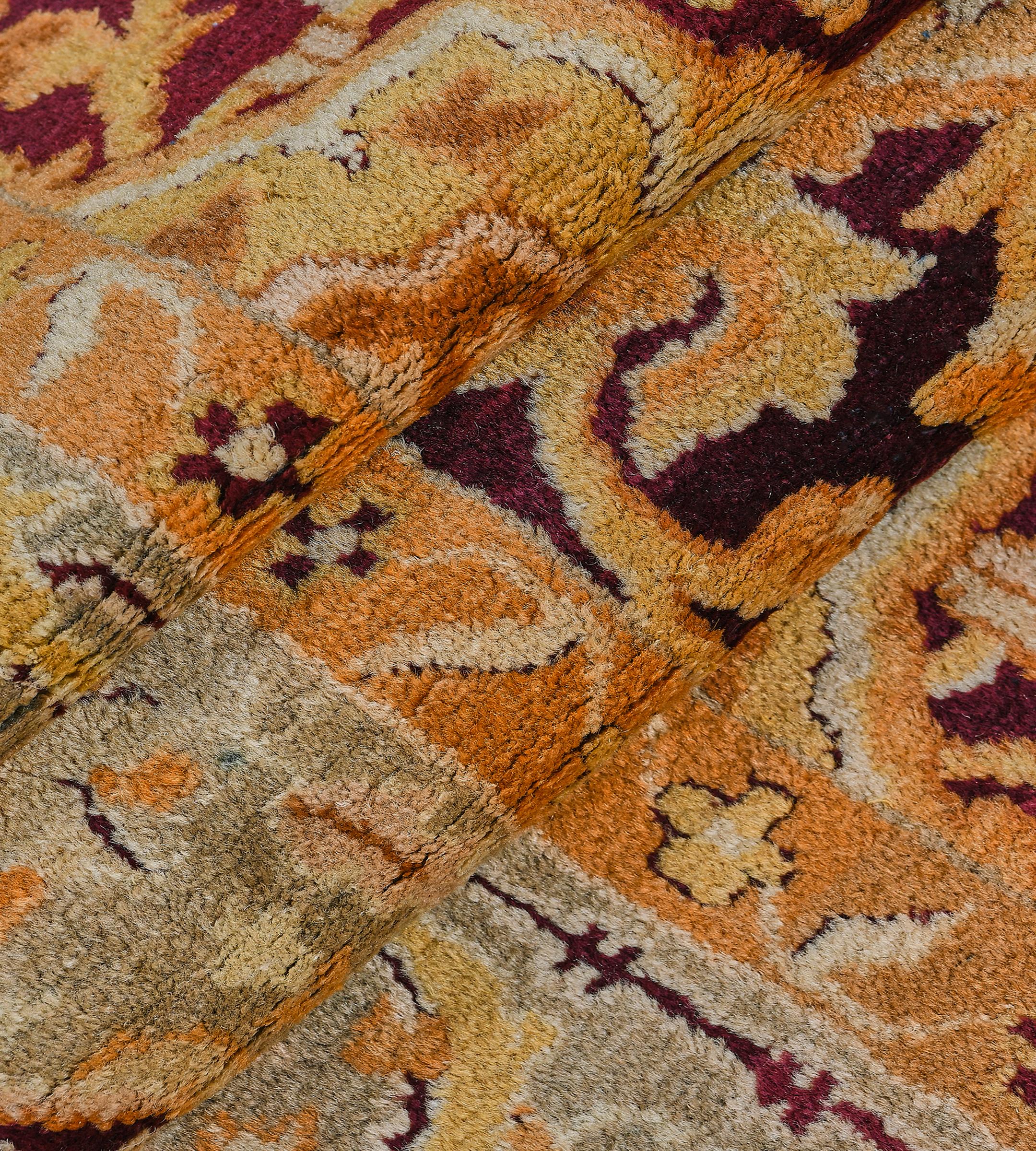 Runner Oushak antico tessuto a mano CIRCA 1900 con fiori d'arancio in vendita 2