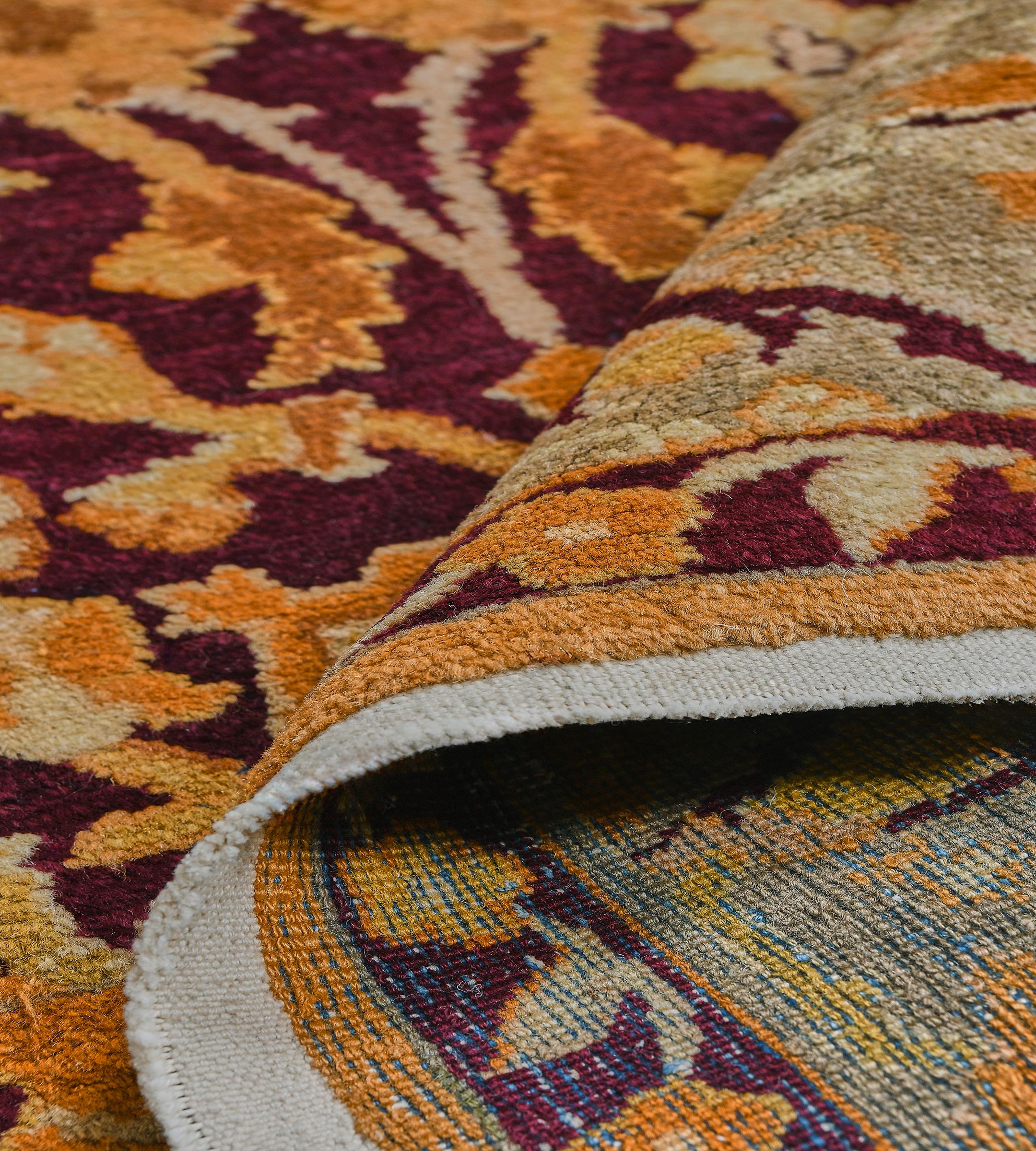 Runner Oushak antico tessuto a mano CIRCA 1900 con fiori d'arancio in vendita 3