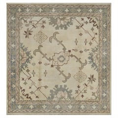 Tappeto Oushak in lana antico CIRCA-1900 tessuto a mano