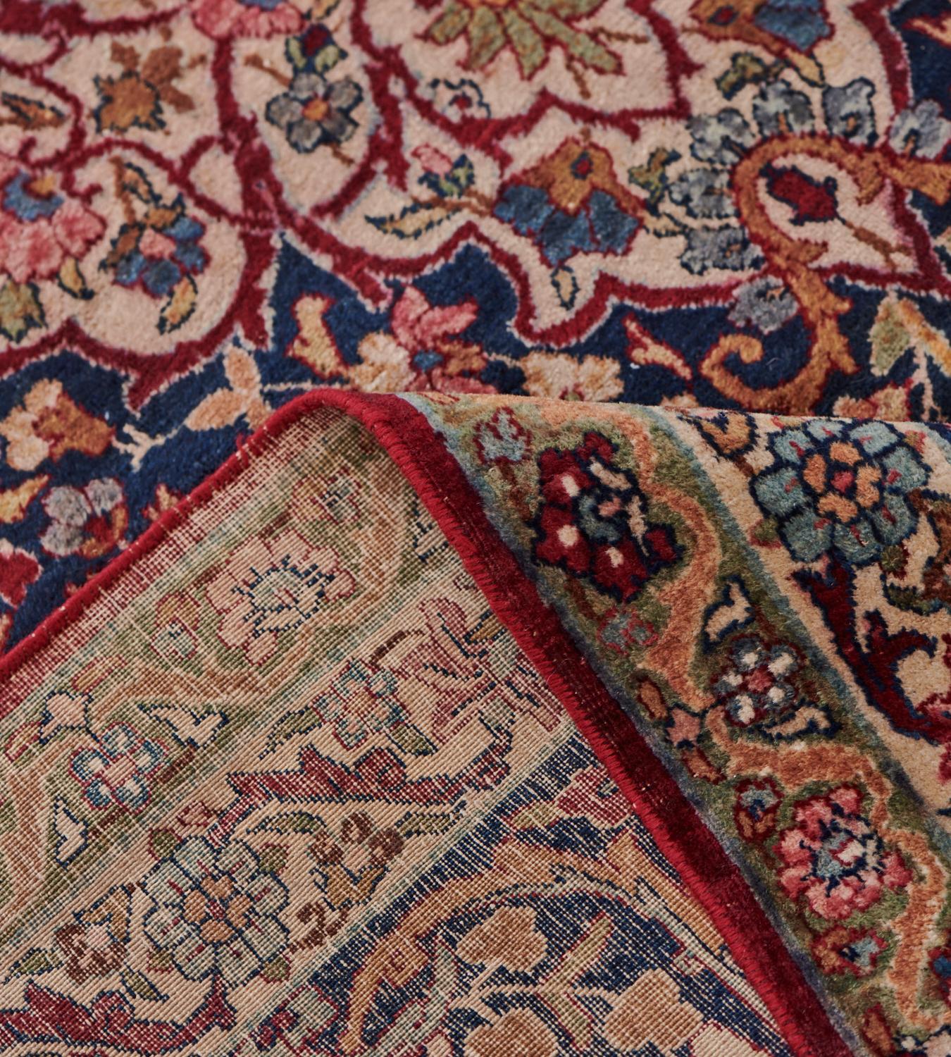 Hand-Knotted Handwoven Antique Circa 1920 Kirman Rug For Sale