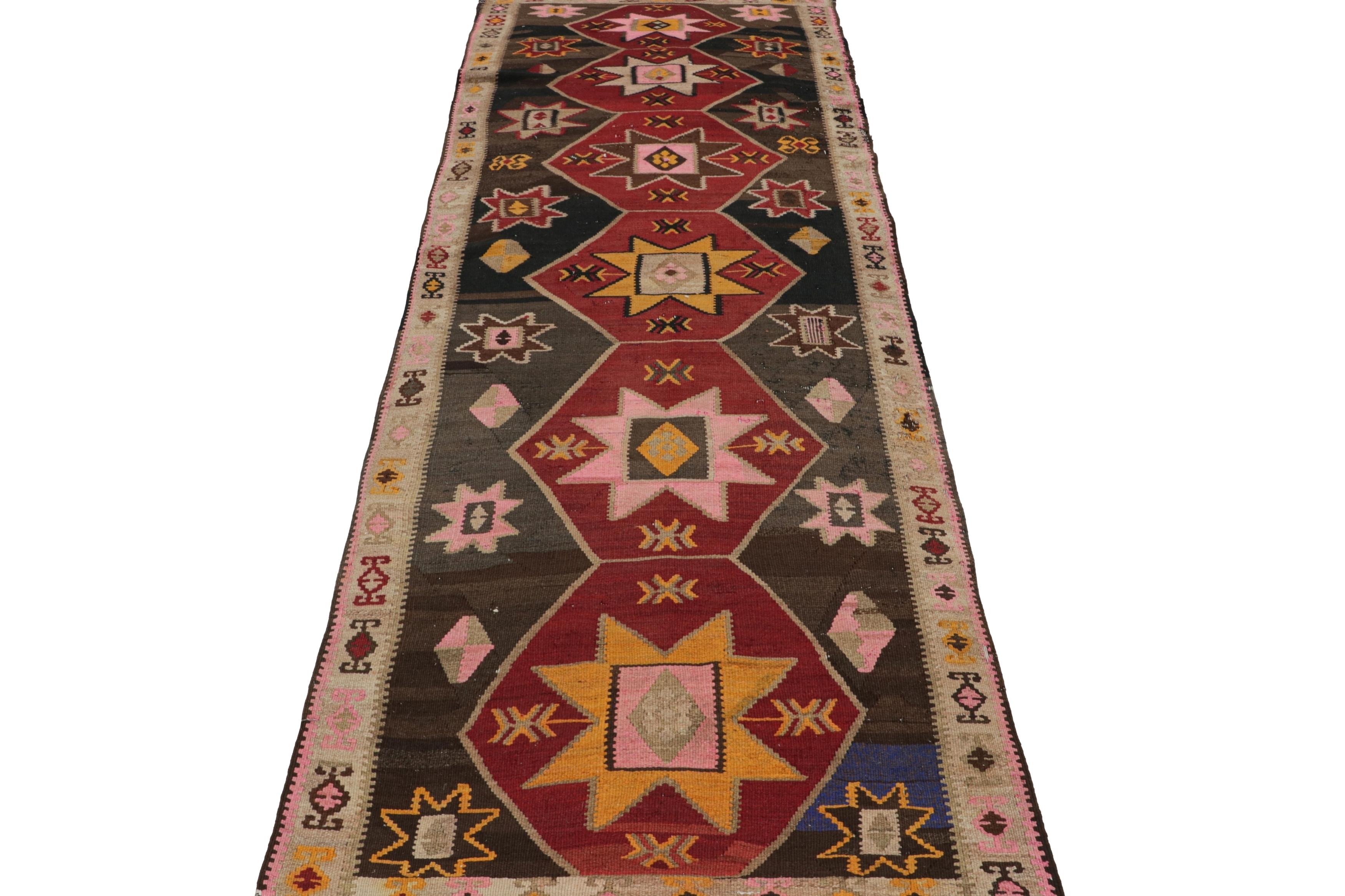 Handwoven Antique Kilim Rug in Beige-Brown Red Medallion Pattern by Rug & Kilim In Good Condition For Sale In Long Island City, NY