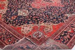 Antique Navy & Red Persian Farahan Rug circa 1920 - FREE SHIPPING