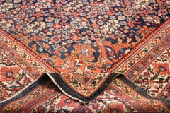 Antique Navy Persian Mahal Rug (Farahan Design) circa 1900 - FREE SHIPPING