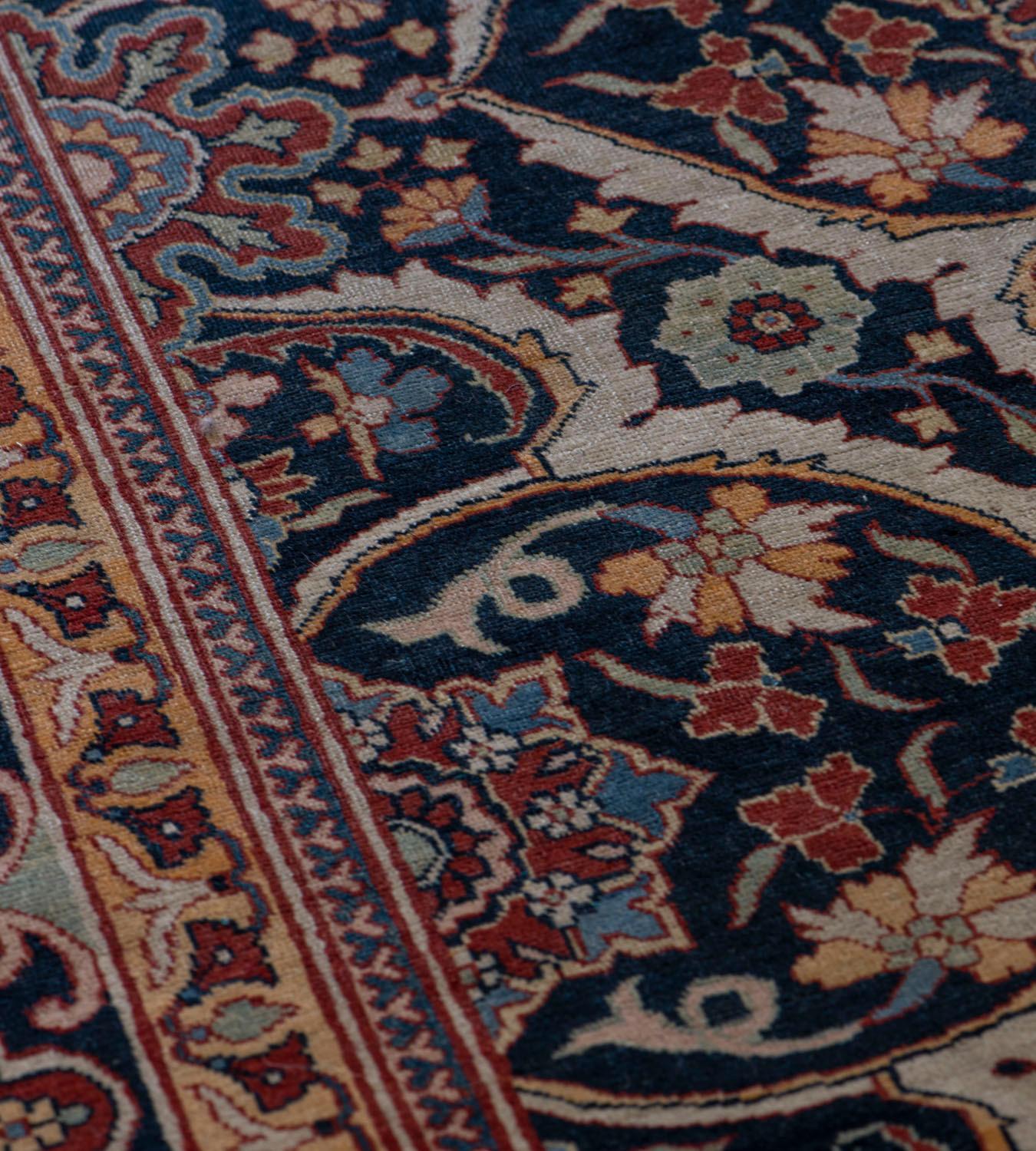 Handwoven Antique Persian Wool Tabriz Rug In Good Condition For Sale In West Hollywood, CA