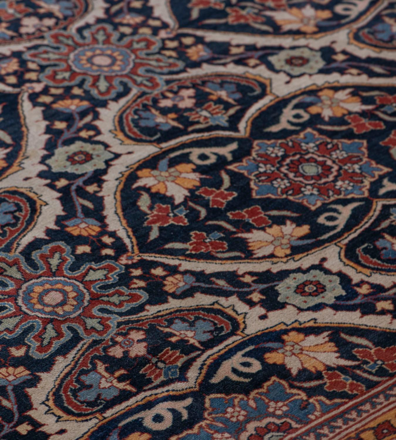 Handwoven Antique Persian Wool Tabriz Rug For Sale 1