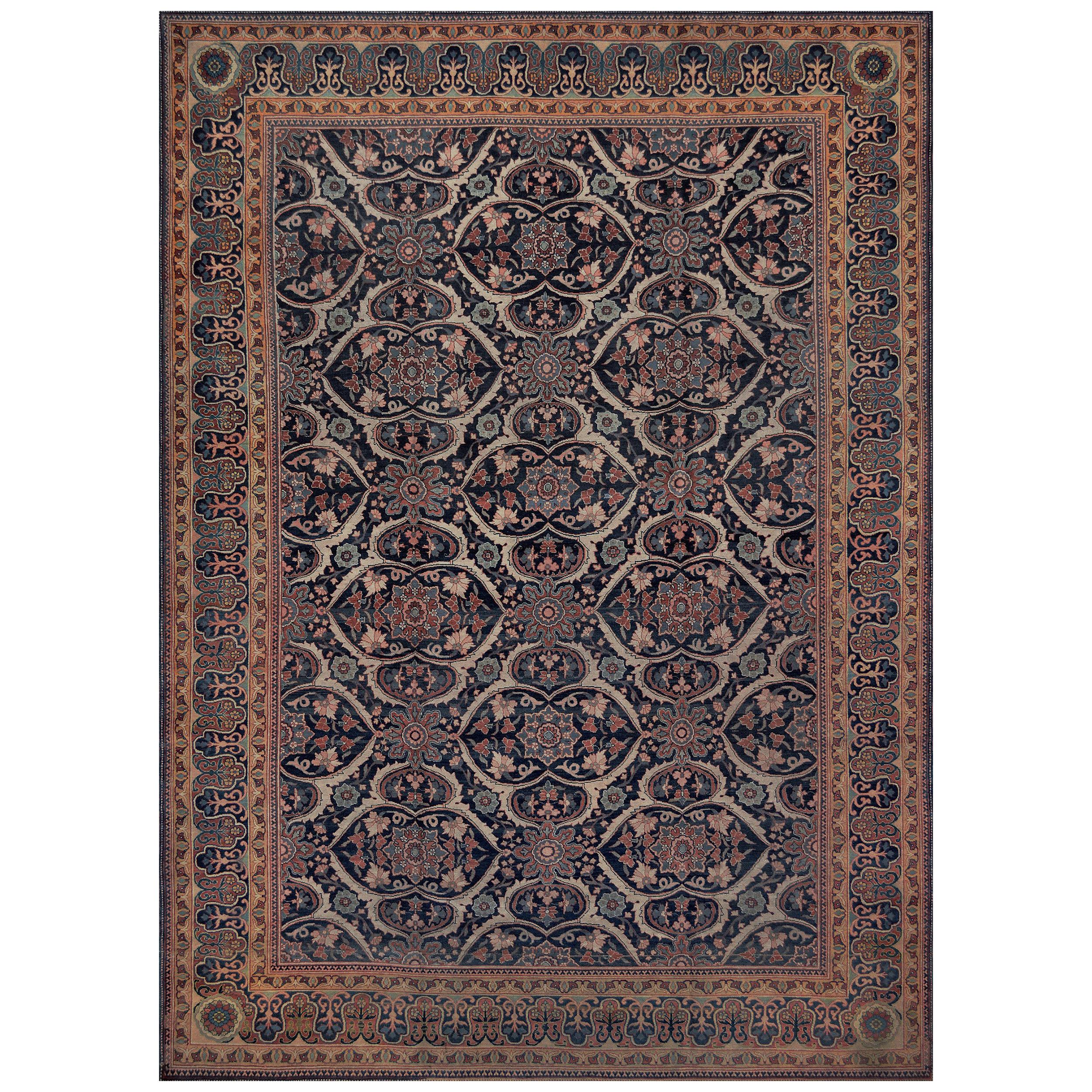 Handwoven Antique Persian Wool Tabriz Rug For Sale