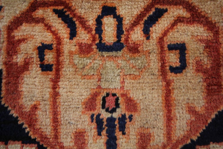 Mid-20th Century Handwoven Antique Runner Rug, Oriental Traditional Red Wool Carpet For Sale