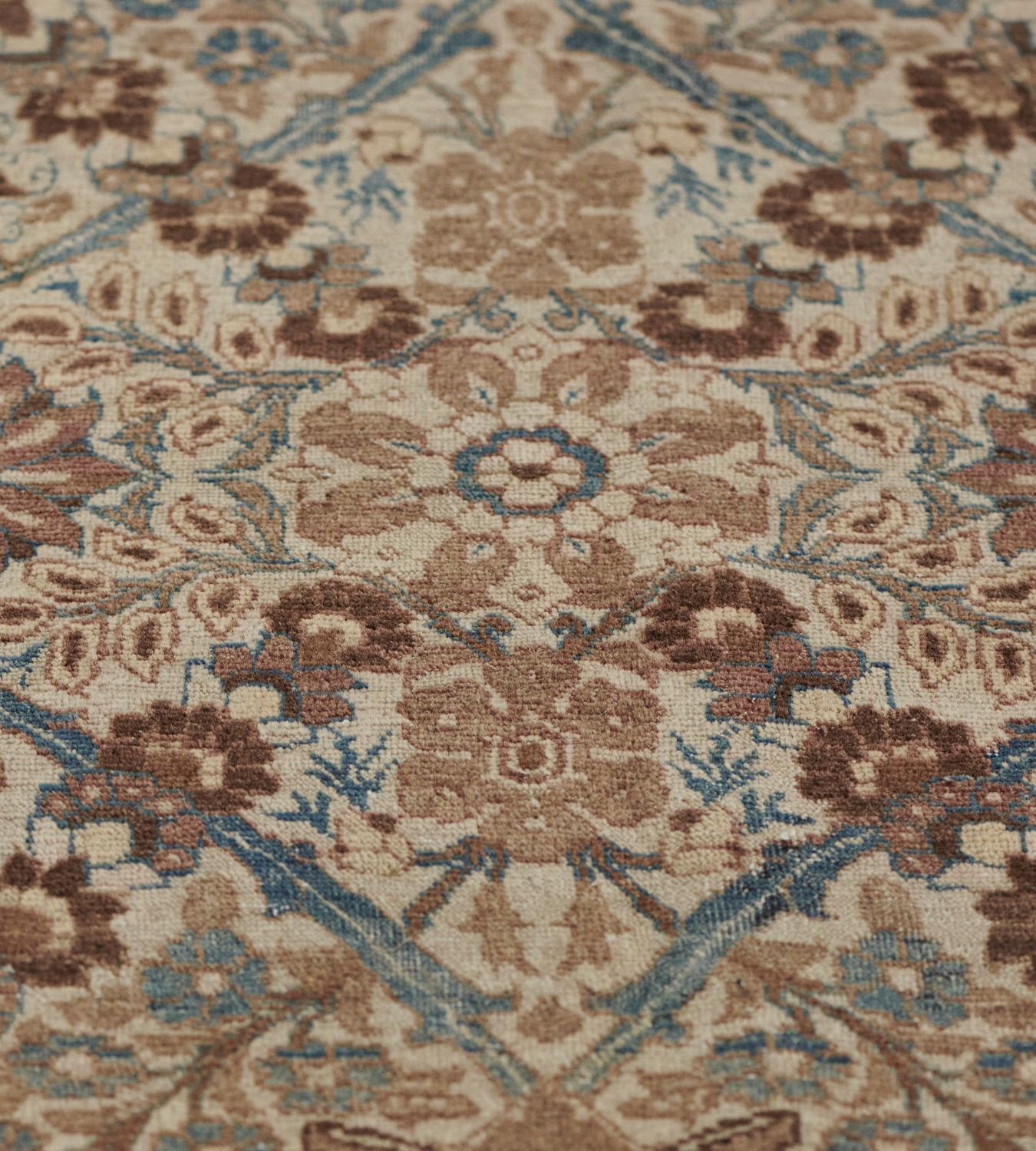 Hand-Knotted Handwoven Antique Tabriz Wool Rug