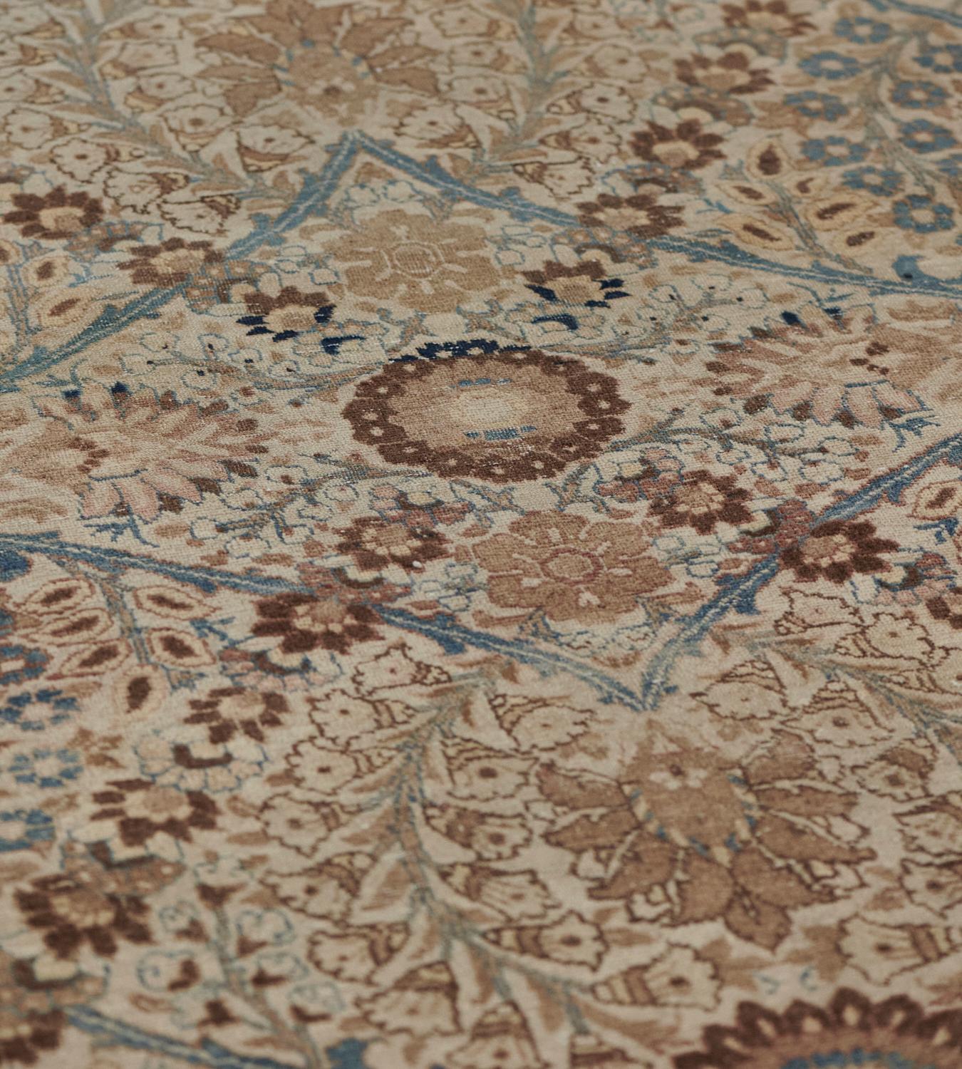 Handwoven Antique Tabriz Wool Rug In Good Condition In West Hollywood, CA