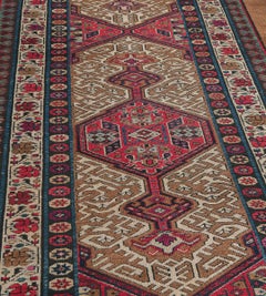 Handwoven Antique Persian Serab Runner, Wool, Early 20th Century, Iran