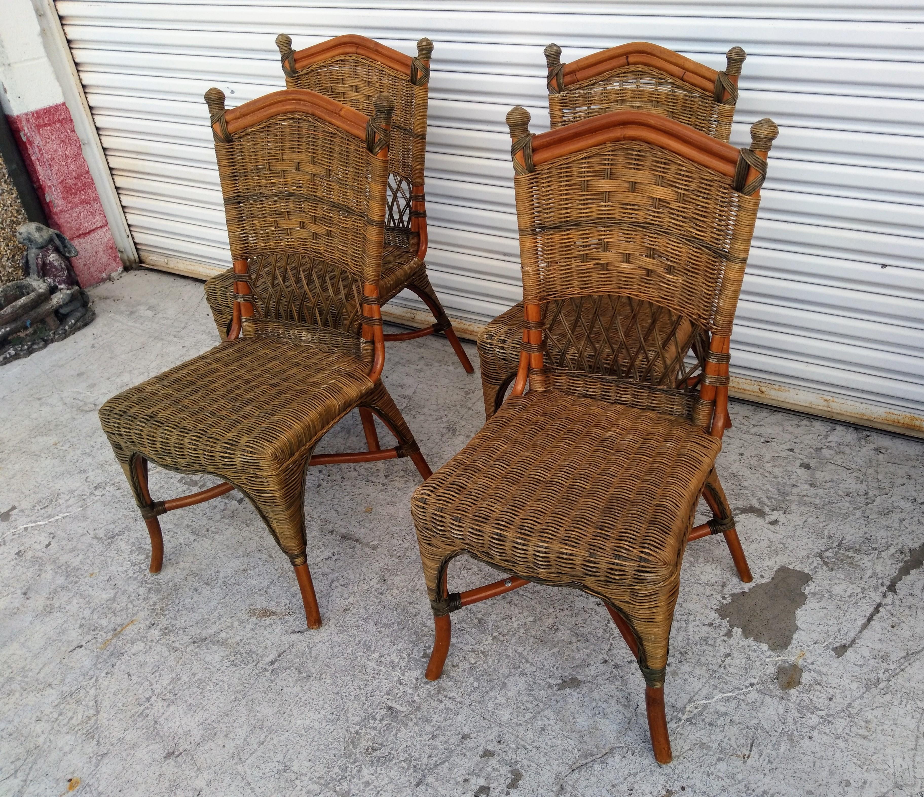 Set da pranzo in bambù e rattan intrecciato a mano In condizioni buone in vendita a Pasadena, TX