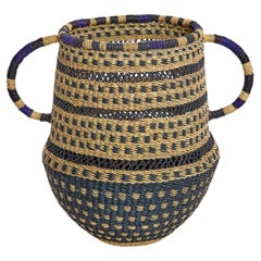 Handwoven Basket Pot, Ethnic, Funky, Patterned, Perfect for dry flowers - large