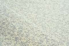 Handwoven Beige and Grey Wool Rug, Contemporary Textured Handmade Carpet