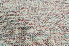 Handwoven Beige and Magenta Wool Rug, Contemporary Multicolor Handmade Carpet