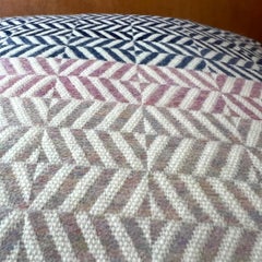 Coussin géométrique en laine mérinos, tissé à la main, indigo, bleu, lilas