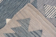 Handwoven Blue & Gray Scandinavian Design Flatweave Rug