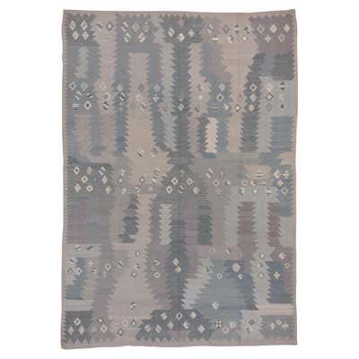 Modern Scandanavian Rollaken Flatweave Rug, with Multicolor Diamond ...