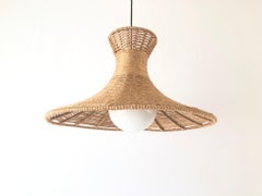 Colgante de hilo grueso marrón tejido a mano con bola de cristal, años 70, Alemania