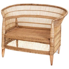 Handwoven Cane Loveseat