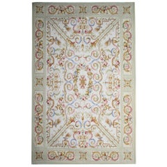 Retro Handwoven Carpet Needlepoint Aubusson Style Rug