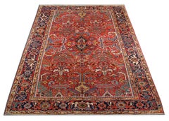 Handwoven Carpet Rust Geometric Rug Oriental Large Traditional Rug