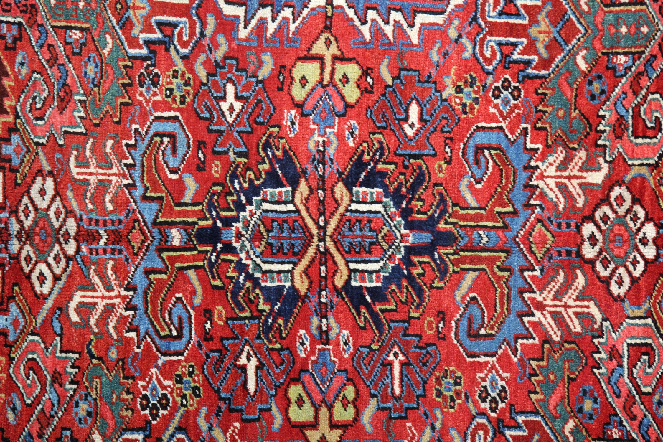 Hand-Crafted Handwoven Carpet Rust Geometric Rug Oriental Large Traditional Rug For Sale