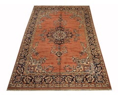 Handwoven Carpet Rust Vintage Indian Wool Area Rug