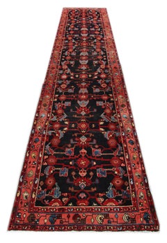 Handwoven Carpet Vintage Runner Rug Oriental Wool Red Area Rug