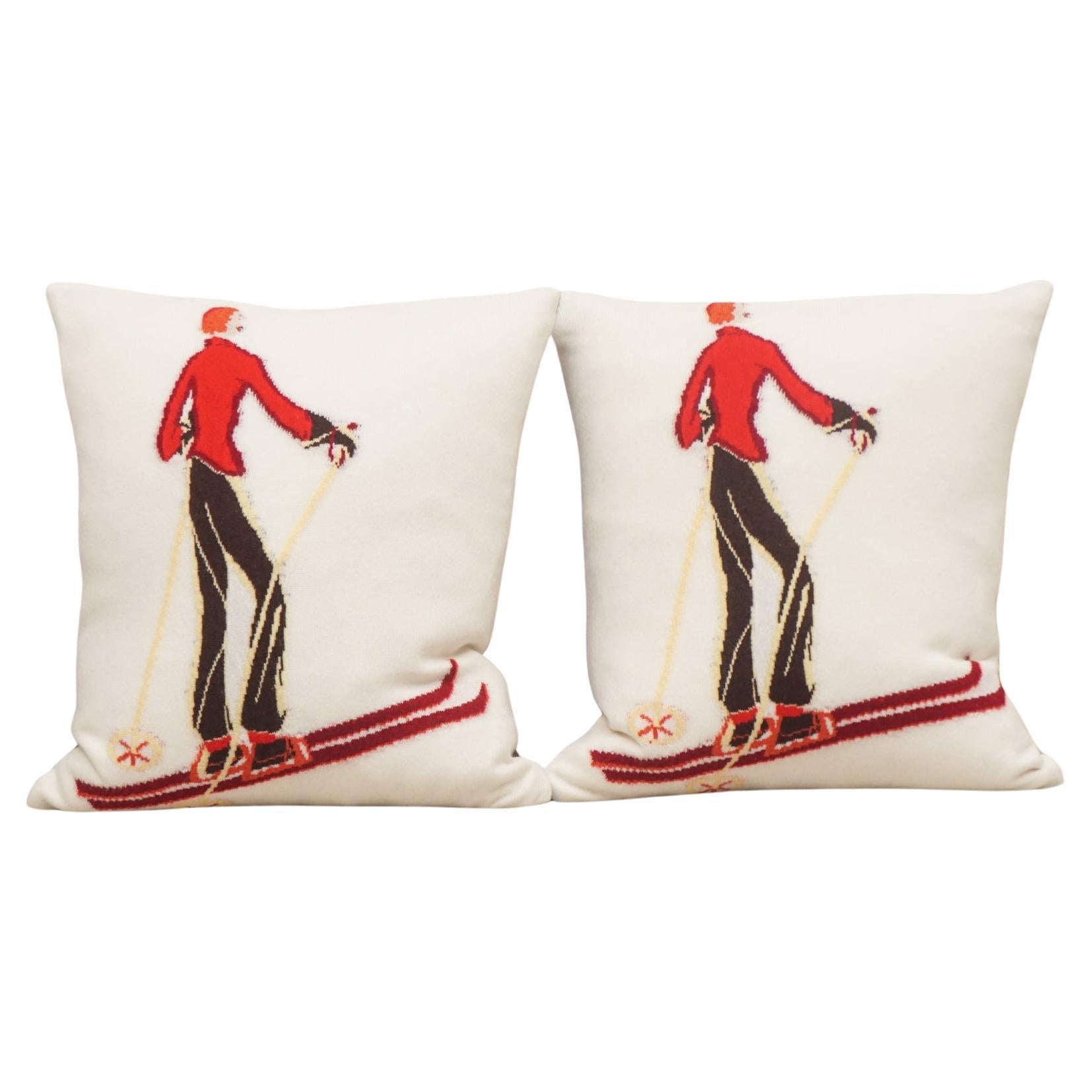 Handwoven Cashmere Austrian Skier PIllows  For Sale