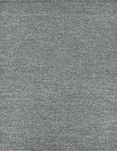 Handwoven Charcoal Grey Wool Rug, Contemporary Minimalist Handmade Carpet