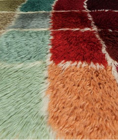 Handwoven Checkerboard Rug in Multicolor "Chroma Grid" by Doris Leslie Blau