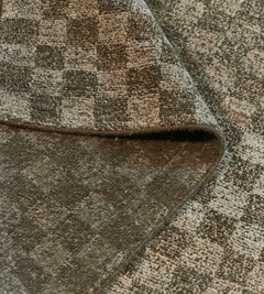 Tapis napalais à carreaux en laine tissée à la main