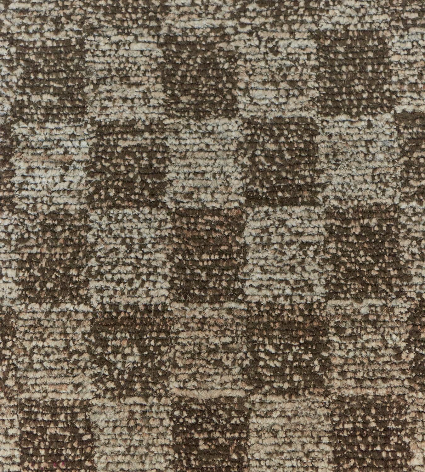 Handwoven Checkered Napalese Rug For Sale 1