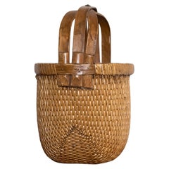 Vintage Handwoven Chinese Rice Basket